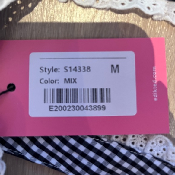 Edikted Gingham Bustier Corset Cotton Top - Picture 4 of 4